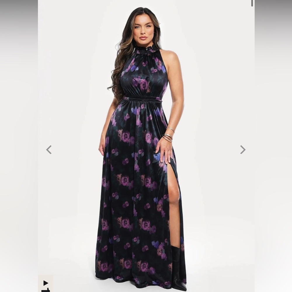 Elegant Floral Maxi Dress with shapewear